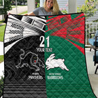 Custom Rabbitohs-Panthers Quilt NRL Tribal Half Style