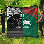 Custom Rabbitohs-Panthers Quilt NRL Tribal Half Style
