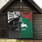 Custom Rabbitohs-Panthers Quilt NRL Tribal Half Style