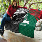 Custom Rabbitohs-Panthers Quilt NRL Tribal Half Style