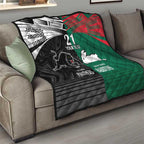 Custom Rabbitohs-Panthers Quilt NRL Tribal Half Style