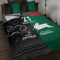 Custom Rabbitohs-Panthers Quilt Bed Set NRL Tribal Half Style