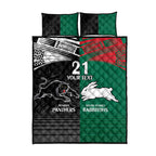 Custom Rabbitohs-Panthers Quilt Bed Set NRL Tribal Half Style