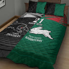 Custom Rabbitohs-Panthers Quilt Bed Set NRL Tribal Half Style