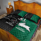 Custom Rabbitohs-Panthers Quilt Bed Set NRL Tribal Half Style