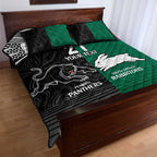 Custom Rabbitohs-Panthers Quilt Bed Set NRL Tribal Half Style