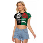 Custom Rabbitohs-Panthers Raglan Cropped T Shirt NRL Tribal Half Style