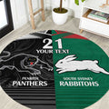 Custom Rabbitohs-Panthers Round Carpet NRL Tribal Half Style