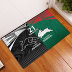 Custom Rabbitohs-Panthers Rubber Doormat NRL Tribal Half Style