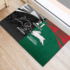 Custom Rabbitohs-Panthers Rubber Doormat NRL Tribal Half Style