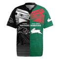Custom Rabbitohs-Panthers Rugby Jersey NRL Tribal Half Style