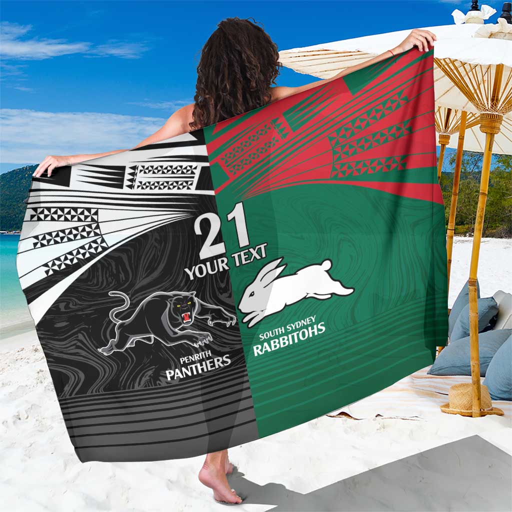 Custom Rabbitohs-Panthers Sarong NRL Tribal Half Style