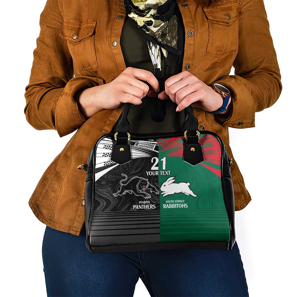 Custom Rabbitohs-Panthers Shoulder Handbag NRL Tribal Half Style