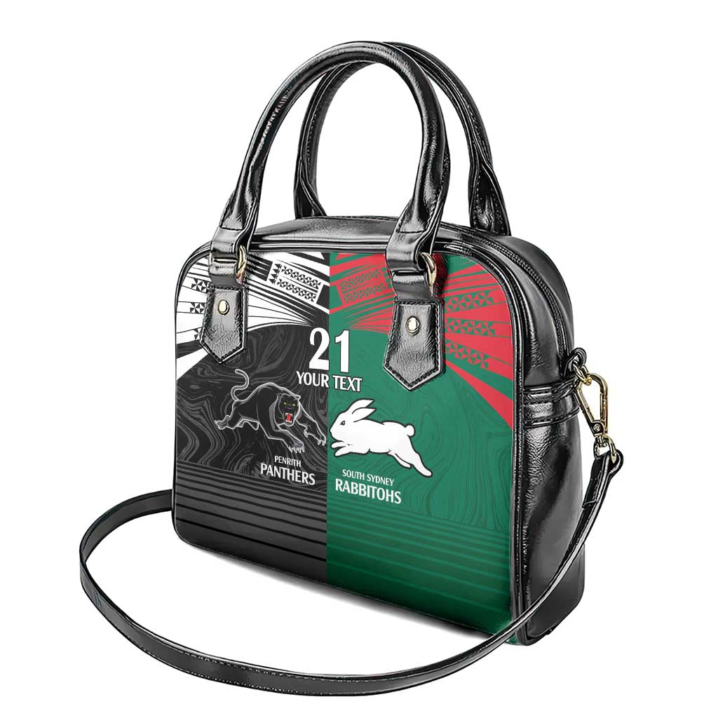 Custom Rabbitohs-Panthers Shoulder Handbag NRL Tribal Half Style