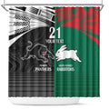 Custom Rabbitohs-Panthers Shower Curtain NRL Tribal Half Style