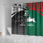 Custom Rabbitohs-Panthers Shower Curtain NRL Tribal Half Style