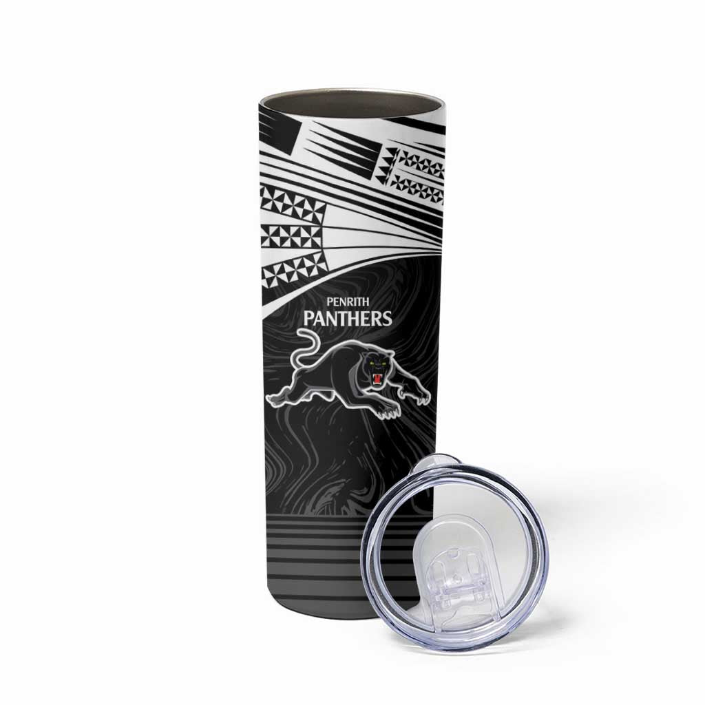 Custom Rabbitohs-Panthers Skinny Tumbler NRL Tribal Half Style