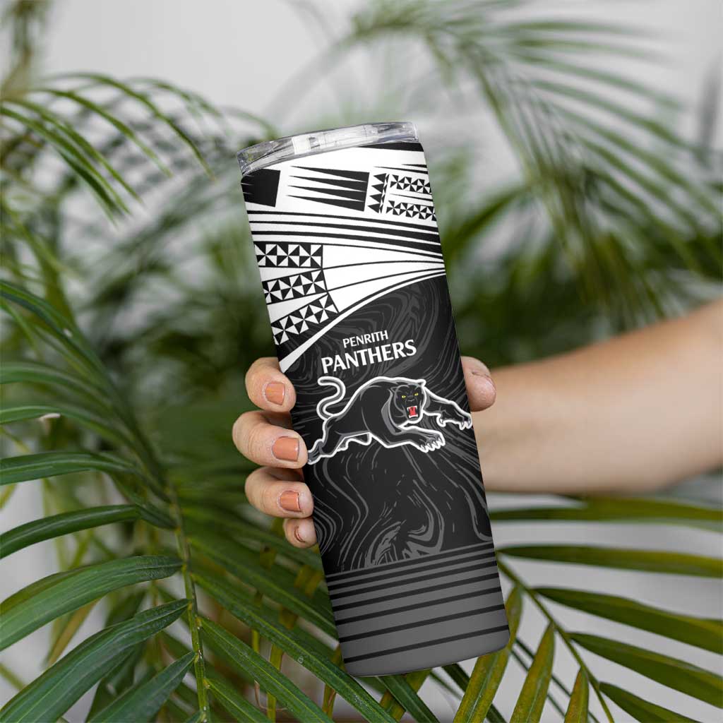 Custom Rabbitohs-Panthers Skinny Tumbler NRL Tribal Half Style