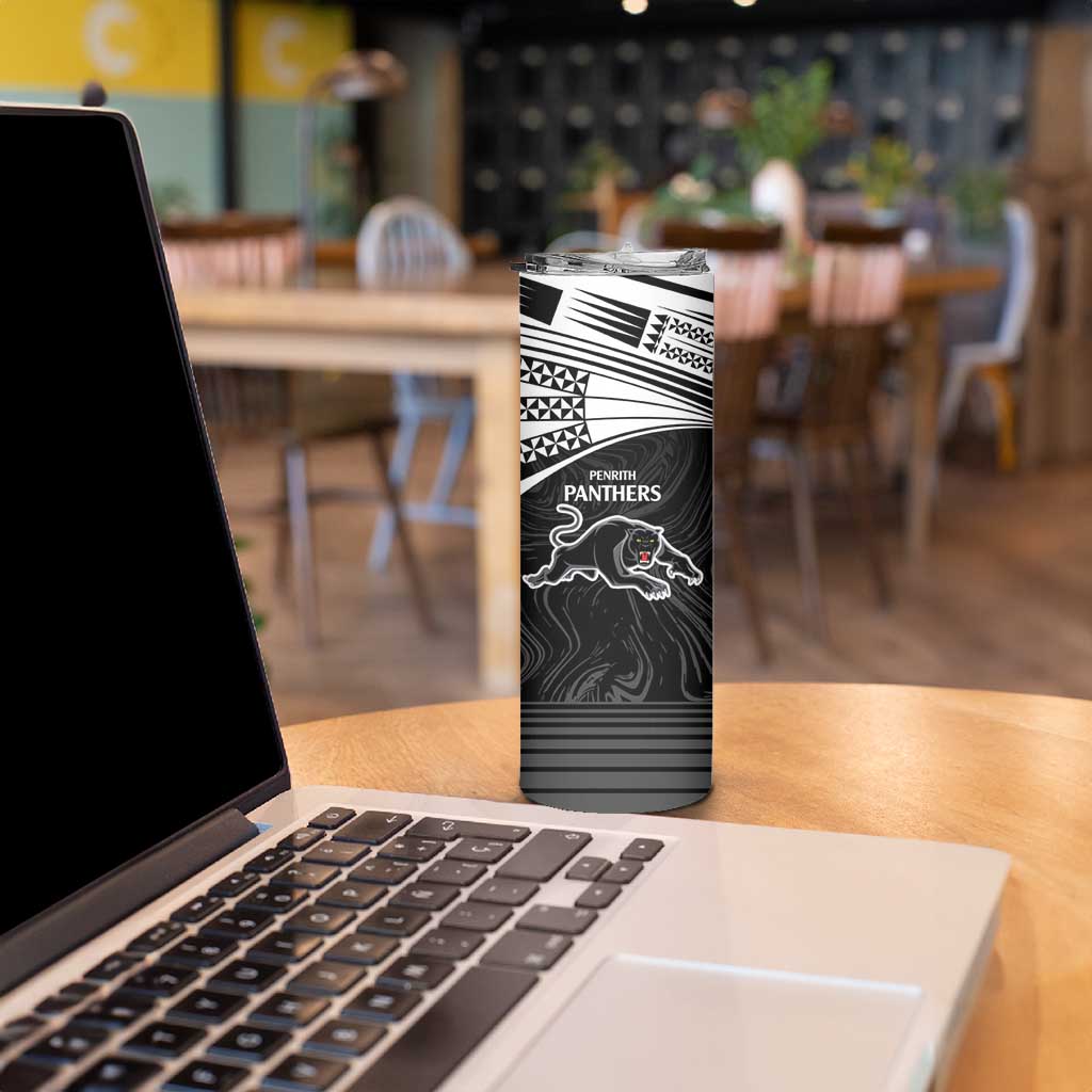 Custom Rabbitohs-Panthers Skinny Tumbler NRL Tribal Half Style