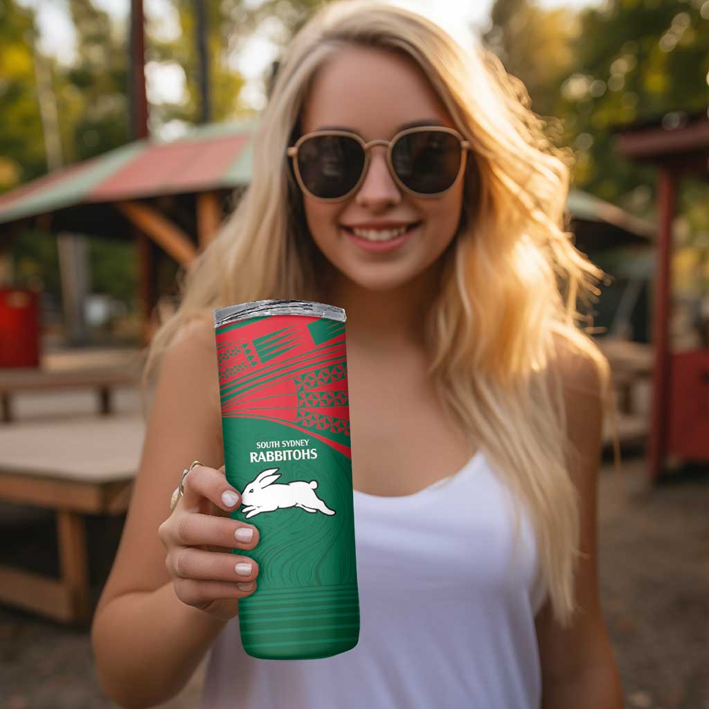 Custom Rabbitohs-Panthers Skinny Tumbler NRL Tribal Half Style