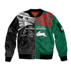 Custom Rabbitohs-Panthers Sleeve Zip Bomber Jacket NRL Tribal Half Style