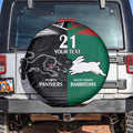 Custom Rabbitohs-Panthers Spare Tire Cover NRL Tribal Half Style