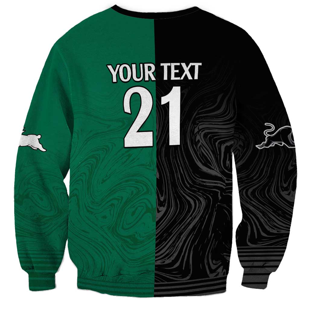 Custom Rabbitohs-Panthers Sweatshirt NRL Tribal Half Style