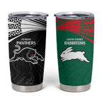 Custom Rabbitohs-Panthers Tumbler Cup NRL Tribal Half Style