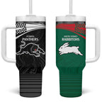 Custom Rabbitohs-Panthers Tumbler With Handle NRL Tribal Half Style