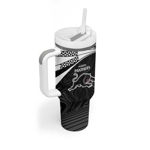 Custom Rabbitohs-Panthers Tumbler With Handle NRL Tribal Half Style