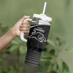 Custom Rabbitohs-Panthers Tumbler With Handle NRL Tribal Half Style