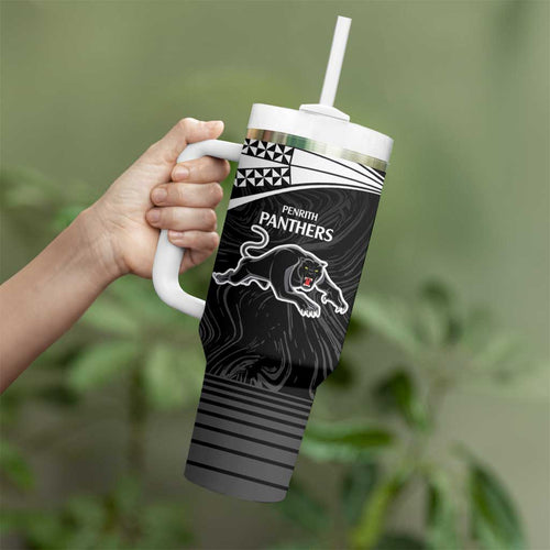 Custom Rabbitohs-Panthers Tumbler With Handle NRL Tribal Half Style