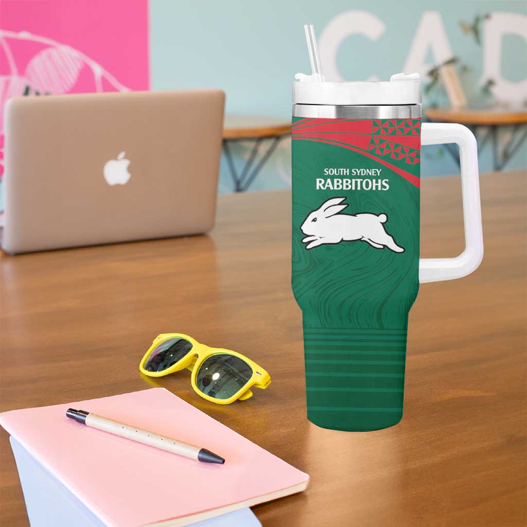 Custom Rabbitohs-Panthers Tumbler With Handle NRL Tribal Half Style