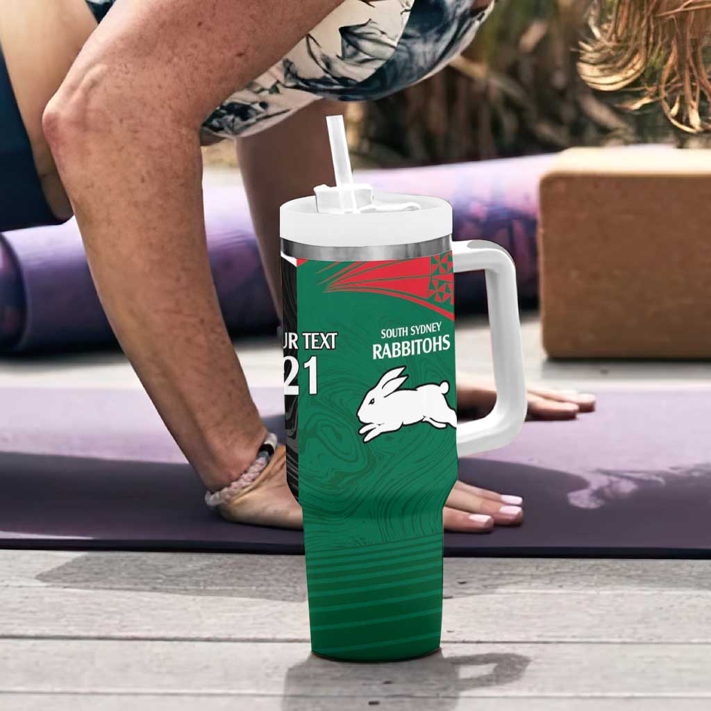 Custom Rabbitohs-Panthers Tumbler With Handle NRL Tribal Half Style