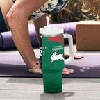 Custom Rabbitohs-Panthers Tumbler With Handle NRL Tribal Half Style