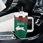 Custom Rabbitohs-Panthers Tumbler With Handle NRL Tribal Half Style