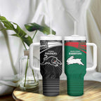 Custom Rabbitohs-Panthers Tumbler With Handle NRL Tribal Half Style