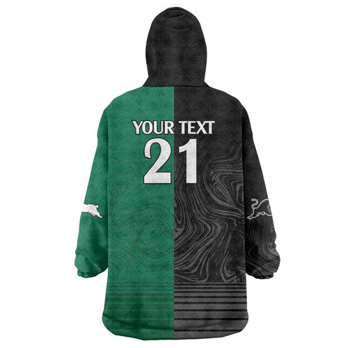 Custom Rabbitohs-Panthers Wearable Blanket Hoodie NRL Tribal Half Style