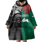 Custom Rabbitohs-Panthers Wearable Blanket Hoodie NRL Tribal Half Style