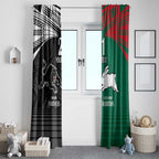 Custom Rabbitohs-Panthers Window Curtain NRL Tribal Half Style