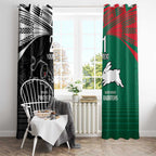 Custom Rabbitohs-Panthers Window Curtain NRL Tribal Half Style