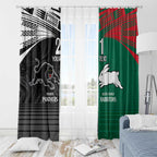 Custom Rabbitohs-Panthers Window Curtain NRL Tribal Half Style