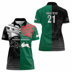 Custom Rabbitohs-Panthers Women Polo Shirt NRL Tribal Half Style