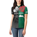 Custom Rabbitohs-Panthers Women Polo Shirt NRL Tribal Half Style