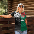 Custom Rabbitohs-Panthers Women Polo Shirt NRL Tribal Half Style
