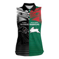 Custom Rabbitohs-Panthers Women Sleeveless Polo Shirt NRL Tribal Half Style