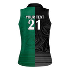Custom Rabbitohs-Panthers Women Sleeveless Polo Shirt NRL Tribal Half Style