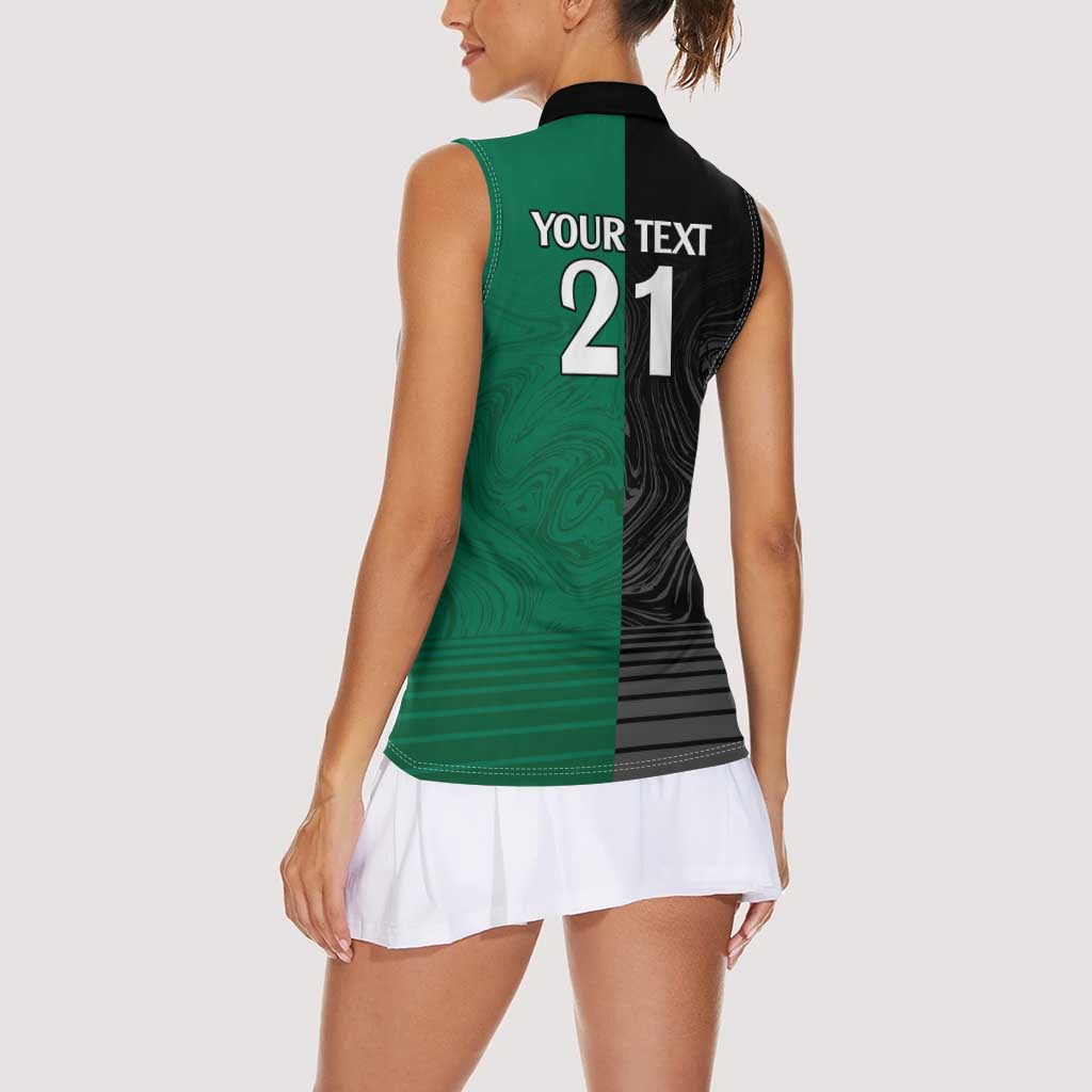 Custom Rabbitohs-Panthers Women Sleeveless Polo Shirt NRL Tribal Half Style