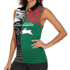 Custom Rabbitohs-Panthers Women Sleeveless Polo Shirt NRL Tribal Half Style