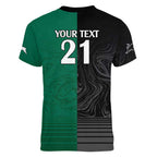 Custom Rabbitohs-Panthers Women V-Neck T-Shirt NRL Tribal Half Style